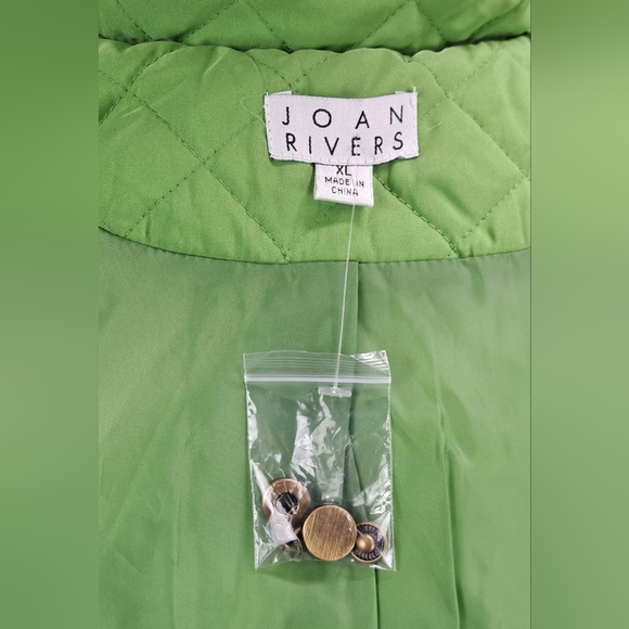 NWT Vintage 90s Joan Rivers Women's Quilted Jacket Coat Green Size XL - Picture 13 of 16